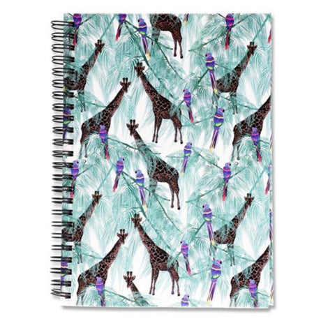 I Love Stationery A5 Spiral Notebook - 160 Pages - Giraffe & Parrot-A5 Notebooks-I Love Stationery|StationeryShop.co.uk