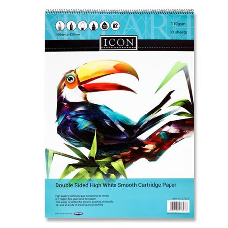 Icon A2 Spiral Sketch Pad - 110gsm - 30 Sheets | Stationery Shop UK