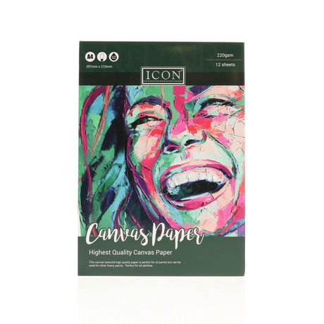 Icon A4 Canvas Paper - 220gsm - 12 Sheets-Sketchbooks-Icon|StationeryShop.co.uk
