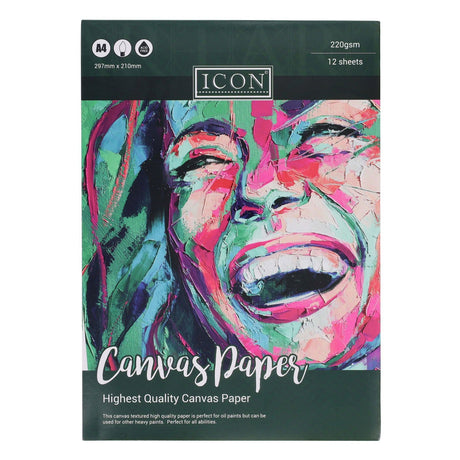 Icon A4 Canvas Paper - 220gsm - 12 Sheets | Stationery Shop UK