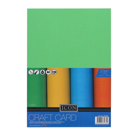 Icon A4 Craft Card - 220gsm - Bright - Pack of 10 | Stationery Shop UK