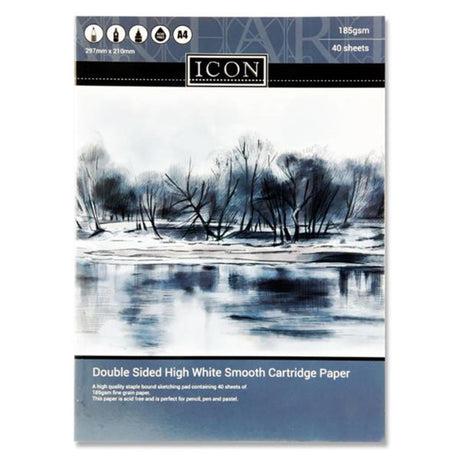 Icon A4 Sketch Book - 185gsm - 40 Sheets-Sketchbooks-Icon | Buy Online at Stationery Shop