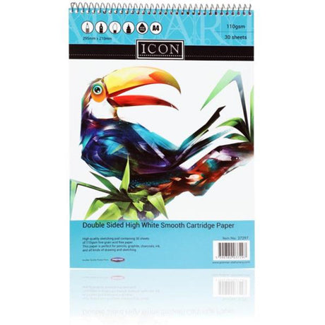 Icon A4 Spiral Sketch Pad - 110gsm - 30 Sheets | Stationery Shop UK