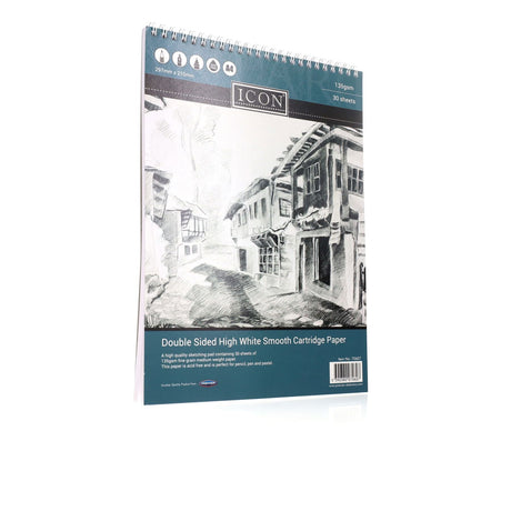 Icon A4 Wiro Sketch Pad - 135gsm - 30 Sheets-Sketchbooks-Icon | Buy Online at Stationery Shop