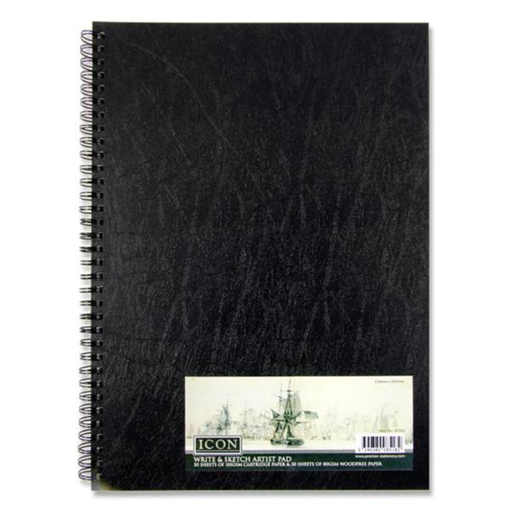 Icon A4 Wiro Write & Sketch Book - 60 Sheets | Stationery Shop UK