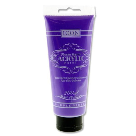 Icon Acrylic Paint 200ml - Purple Violet | Stationery Shop UK