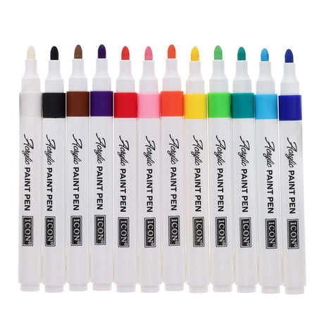 Icon Acrylic Paint Pens - Pack of 12