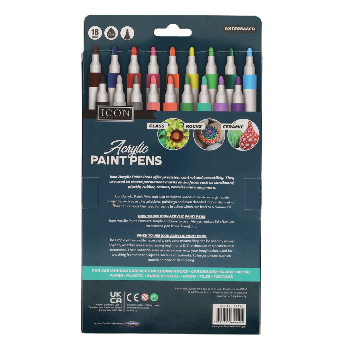 Icon Acrylic Paint Pens - Pack of 18 | Stationery Shop UK