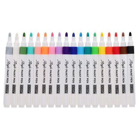 Icon Acrylic Paint Pens - Pack of 18