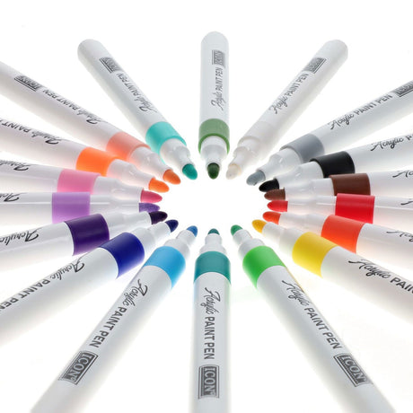 Icon Acrylic Paint Pens - Pack of 18