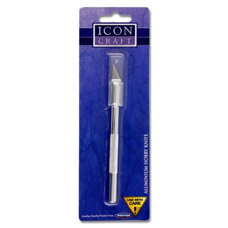 Icon Aluminium Hobby Knife with Interchangeable Blade - 41mm-Cutters & Trimmers-Icon | Buy Online at Stationery Shop