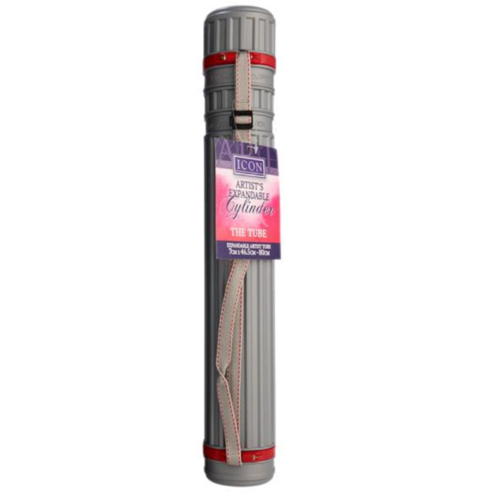 Icon Artist's Expandable Cylinder Drawing Tube - 46.5 to 80cm - Grey-Art Storage & Carry Cases-Icon | Buy Online at Stationery Shop