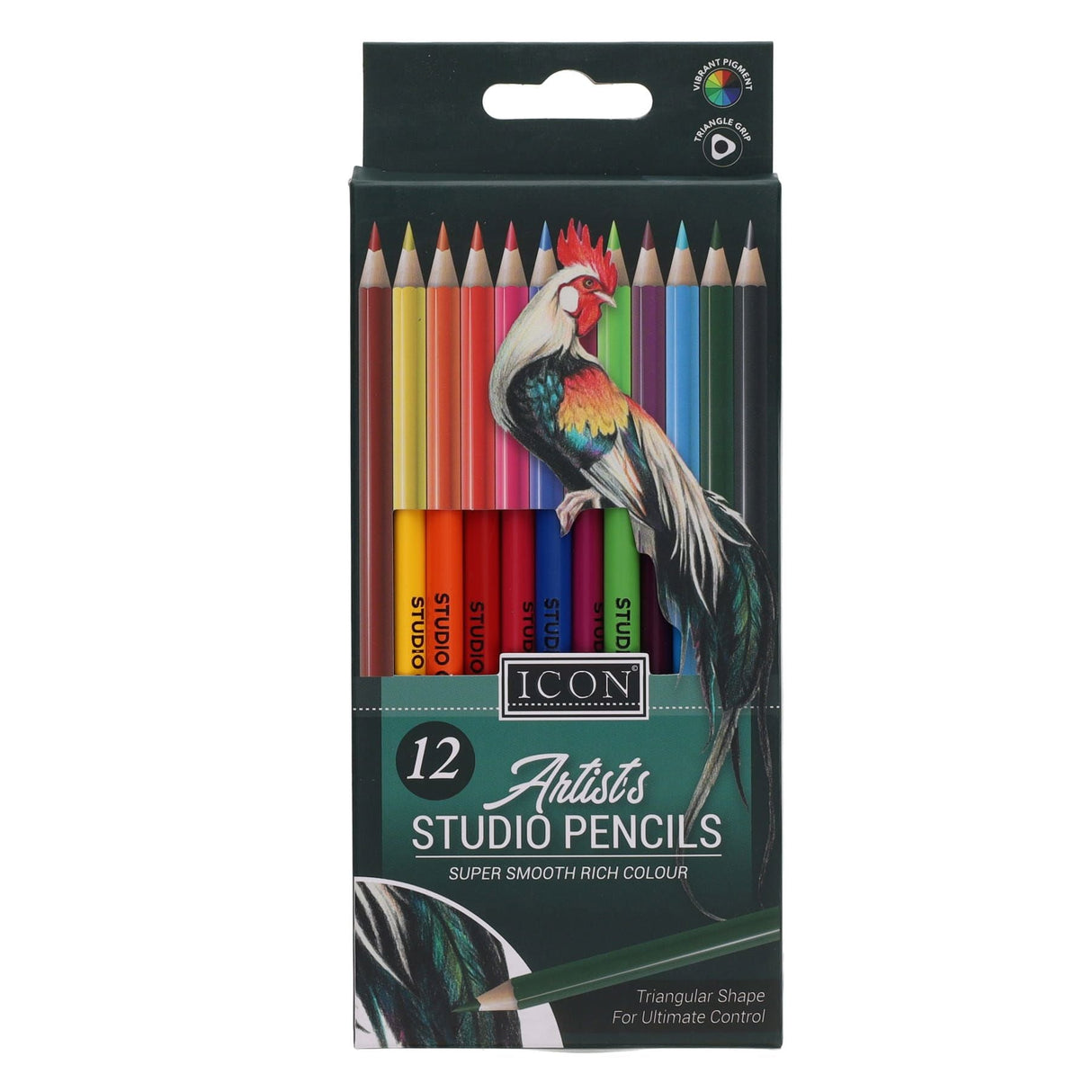 Icon Artists Studio Triangular Colouring Pencils - Pack of 12 | Stationery Shop UK