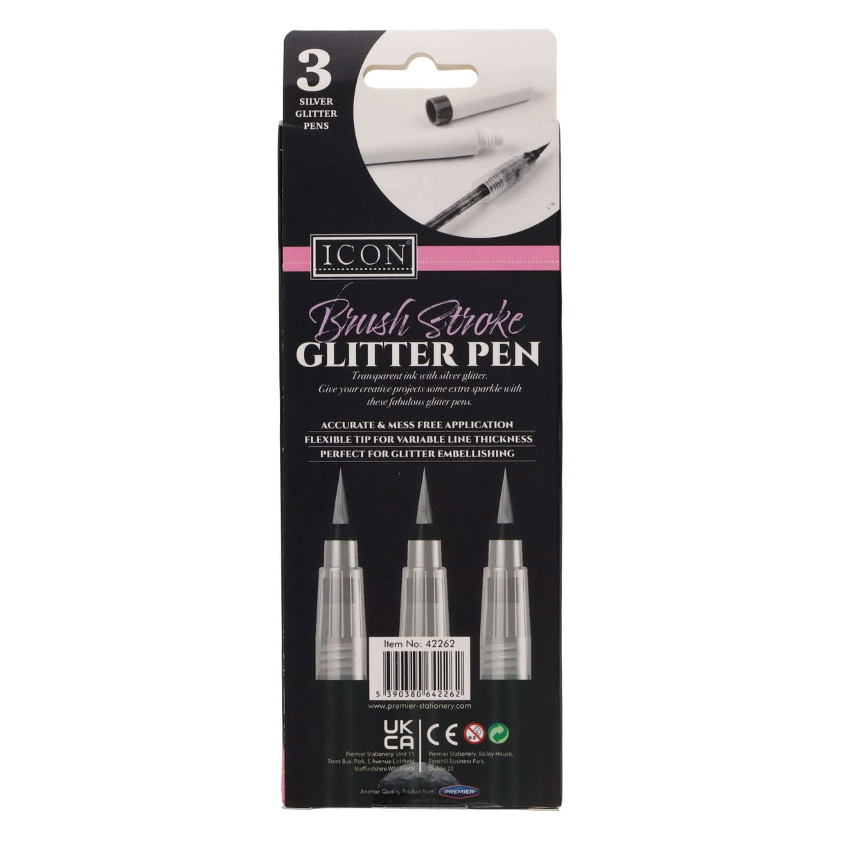 Icon Brush Stroke Glitter Pens | Stationery Shop UK