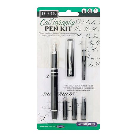 Icon Calligraphy Pen Kit with Classic Nib, 3 Ink Cartridges & Converter-Artist Sets-Icon|StationeryShop.co.uk