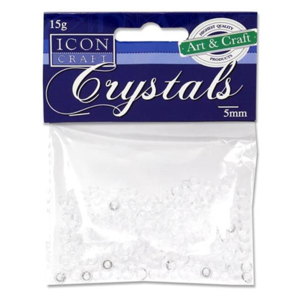 Icon Clear Crystals - 5mm - Pack of 15-Rhinestones & Flatbacks-Icon|StationeryShop.co.uk