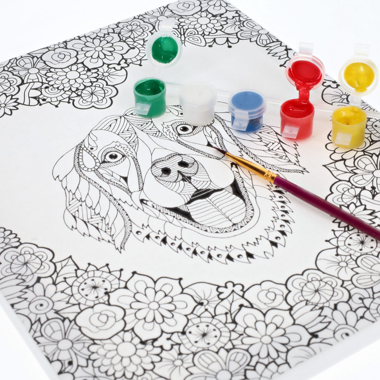 Icon Colour My Canvas - 250x300mm - Dog 1-Colour-in Canvas-Icon | Buy Online at Stationery Shop