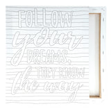 Icon Colour My Canvas - 250x300mm - Follow Dreams-Colour-in Canvas-Icon | Buy Online at Stationery Shop