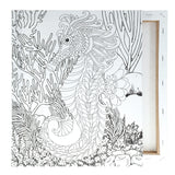 Icon Colour My Canvas - 250x300mm - Sea Horse-Colour-in Canvas-Icon|StationeryShop.co.uk