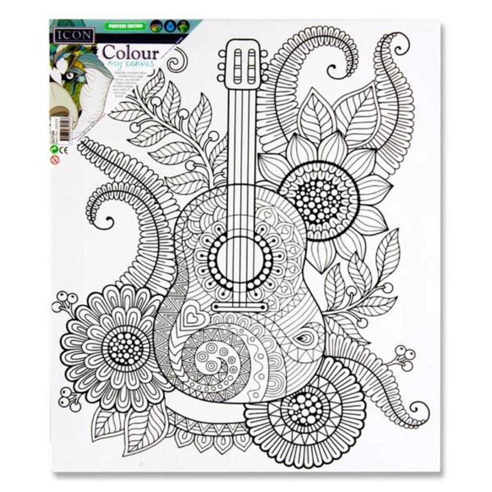 Icon Colour My Canvas 300X250mm - Guitar-Colour-in Canvas-Icon | Buy Online at Stationery Shop