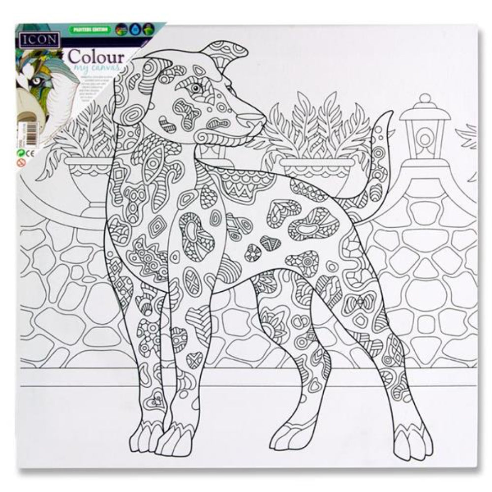 Icon Colour My Canvas 300X300mm - Dog-Colour-in Canvas-Icon | Buy Online at Stationery Shop