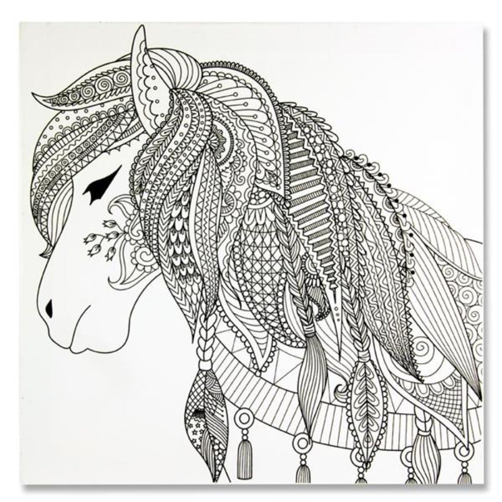 Icon Colour My Canvas 300X300mm - Pony-Colour-in Canvas-Icon|StationeryShop.co.uk