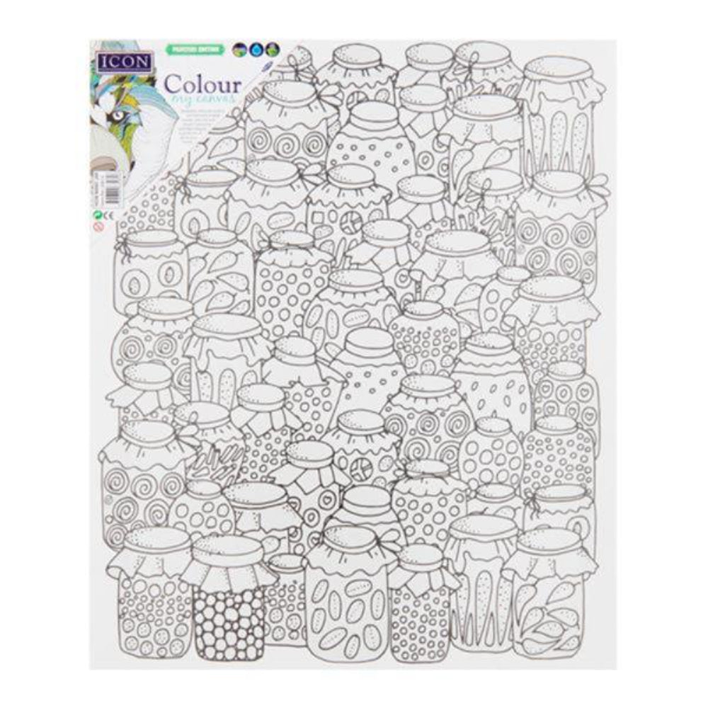 Icon Colour My Canvas - 300mm x 250mm - How Many Jars-Colour-in Canvas-Icon | Buy Online at Stationery Shop