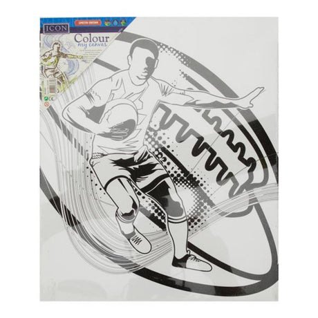 Icon Colour My Canvas - 300mm x 250mm - Sports - Rugby-Colour-in Canvas-Icon | Buy Online at Stationery Shop