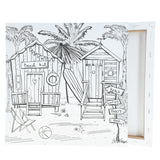 Icon Colour My Canvas - 300x300mm - Beach Hut-Colour-in Canvas-Icon | Buy Online at Stationery Shop