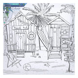 Icon Colour My Canvas - 300x300mm - Beach Hut-Colour-in Canvas-Icon|StationeryShop.co.uk