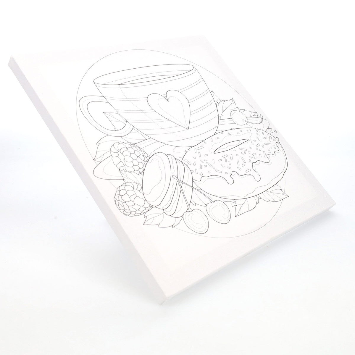 Icon Colour My Canvas - 300x300mm - Tea & Donuts-Colour-in Canvas-Icon|StationeryShop.co.uk