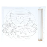 Icon Colour My Canvas - 300x300mm - Tea & Donuts-Colour-in Canvas-Icon|StationeryShop.co.uk