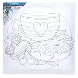 Icon Colour My Canvas - 300x300mm - Tea & Donuts-Colour-in Canvas-Icon | Buy Online at Stationery Shop