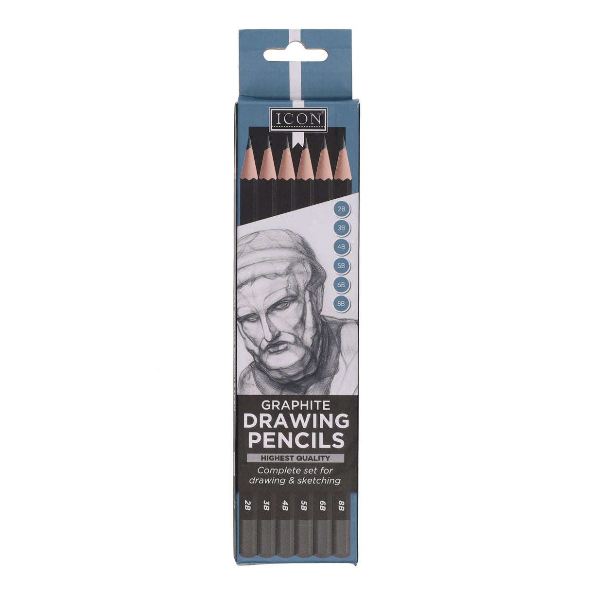 Icon Complete Set Graphite Drawing - Box of 6-Pencils-Icon|StationeryShop.co.uk