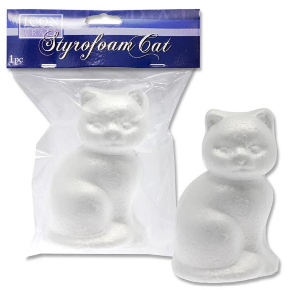 Icon Craft Styrofoam Cat 14Cm | Stationery Shop UK