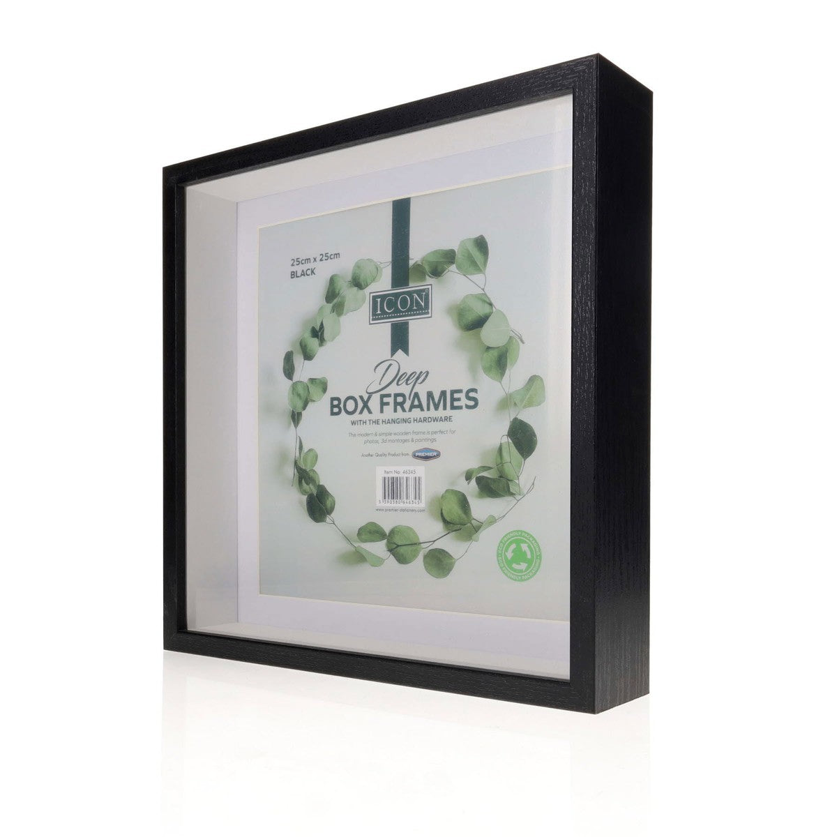 Icon Deep Box Frame - Black - 25cm X 25cm