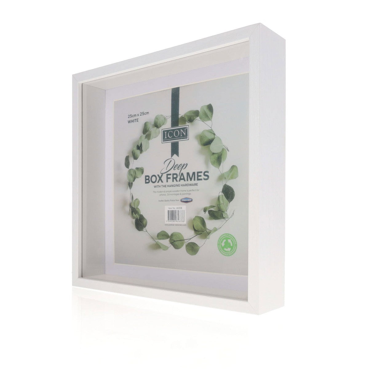 Icon Deep Box Frame - White - 25cm X 25cm