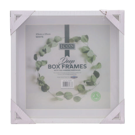 Icon Deep Box Frame - White - 25cm X 25cm