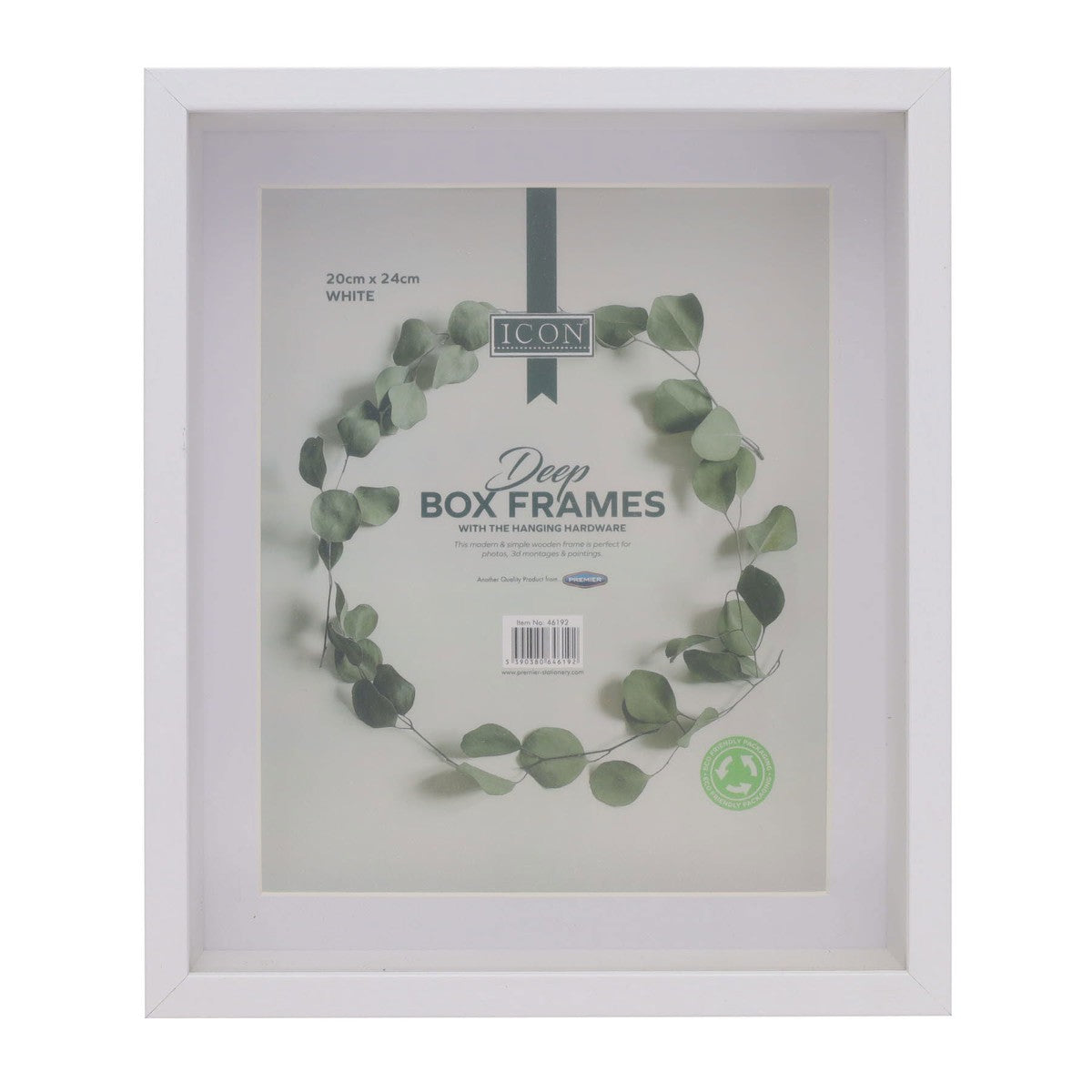 Icon Deep Box Frames - White - 20cm X 24cm