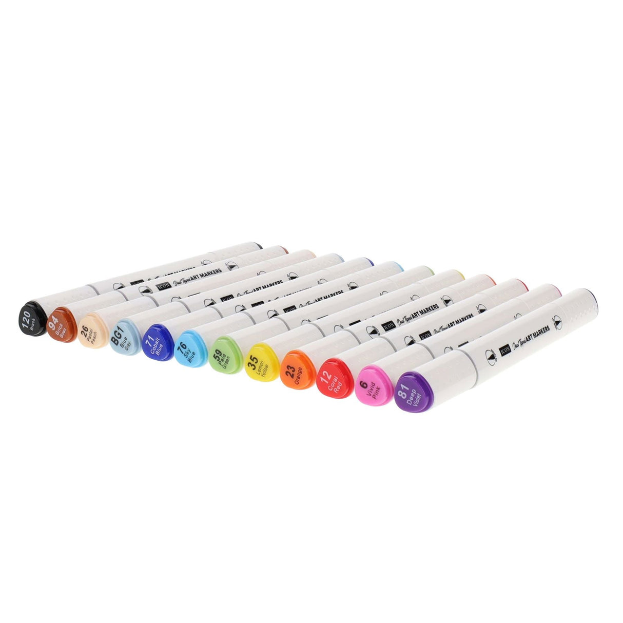 Icon Dual Tip Art Markers - Pack of 12-Markers-Icon|StationeryShop.co.uk
