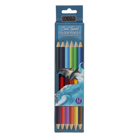 Icon Dual Tipped Colouring Pencils - Pack of 12 | Stationery Shop UK