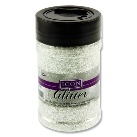 Icon Glitter - 110g - White-Sequins & Glitter-Icon | Buy Online at Stationery Shop