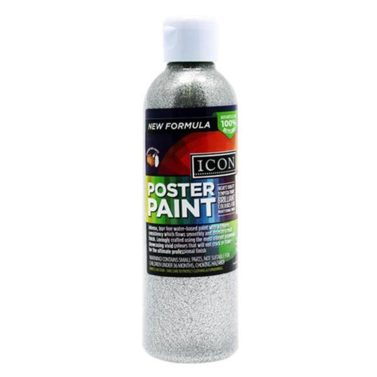 Icon Glitter Poster Paint - 300ml - Silver