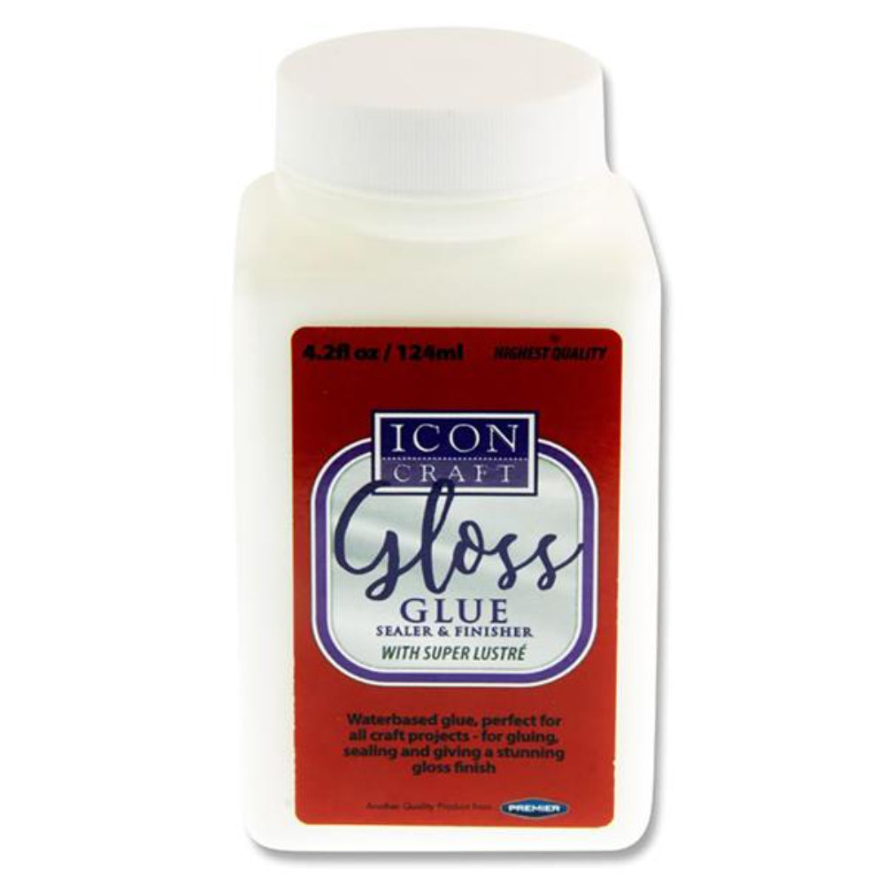 Icon Gloss Glue Sealer & Finisher - 124ml Bottle-Craft Glue & Office Glue-Icon | Buy Online at Stationery Shop