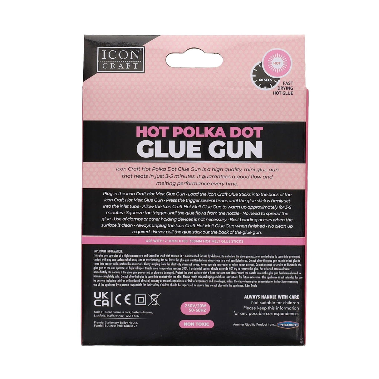 Icon Glue Gun - Polka Dot Pink | Stationery Shop UK