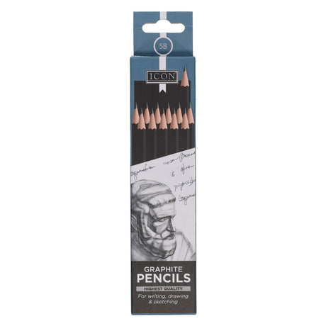 Icon Graphite Pencils - 5B - Box of 12-Pencils-Icon | Buy Online at Stationery Shop