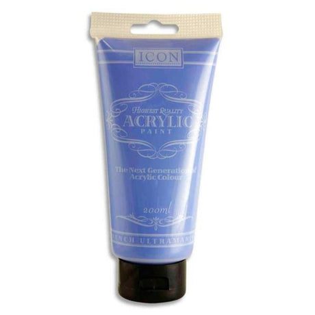 Icon Highest Quality Acrylic Paint - 200 ml - French Ultramarine Blue | Stationery Shop UK