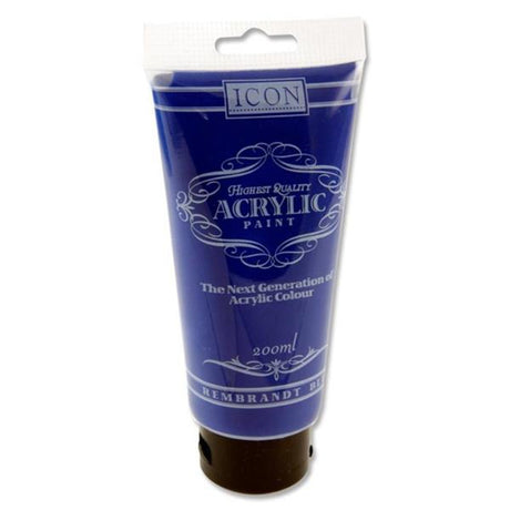 Icon Highest Quality Acrylic Paint - 200 ml - Rembrandt Blue | Stationery Shop UK