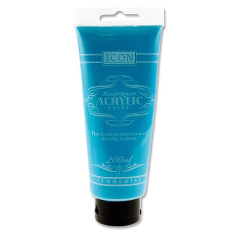 Icon Highest Quality Acrylic Paint - 200 ml - Turquoise-Acrylic Paints-Icon | Buy Online at Stationery Shop