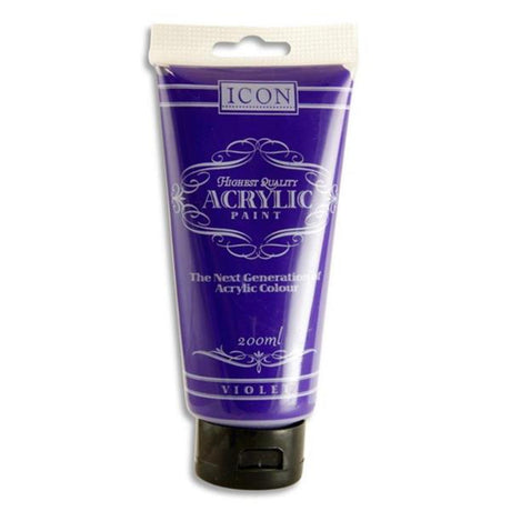 Icon Highest Quality Acrylic Paint - 200 ml - Violet-Acrylic Paints-Icon | Buy Online at Stationery Shop